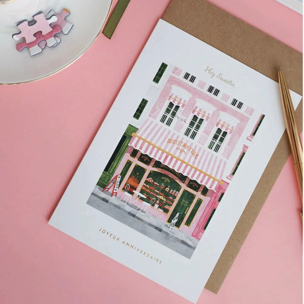 Carte Joyeux anniversaire Biscuit boutique