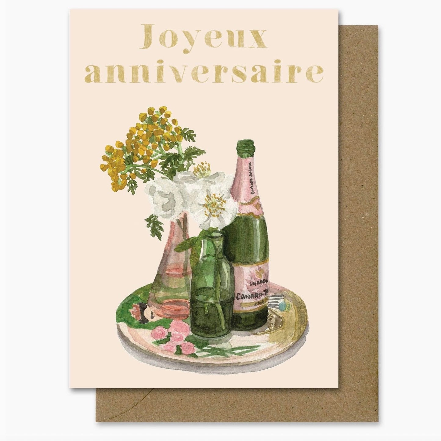 Carte Postale Joyeux anniversaire champagne