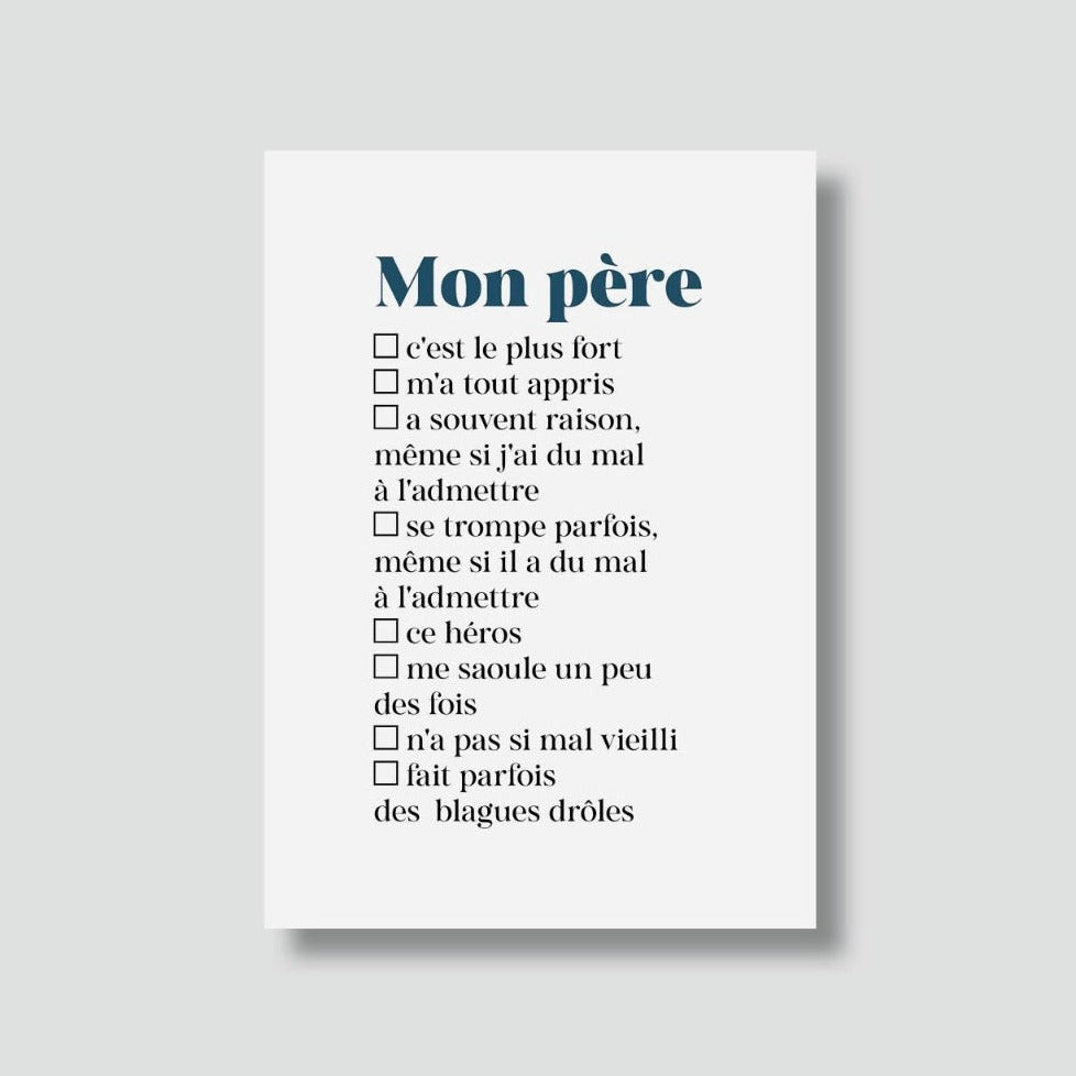 Carte Postale Papa à cocher
