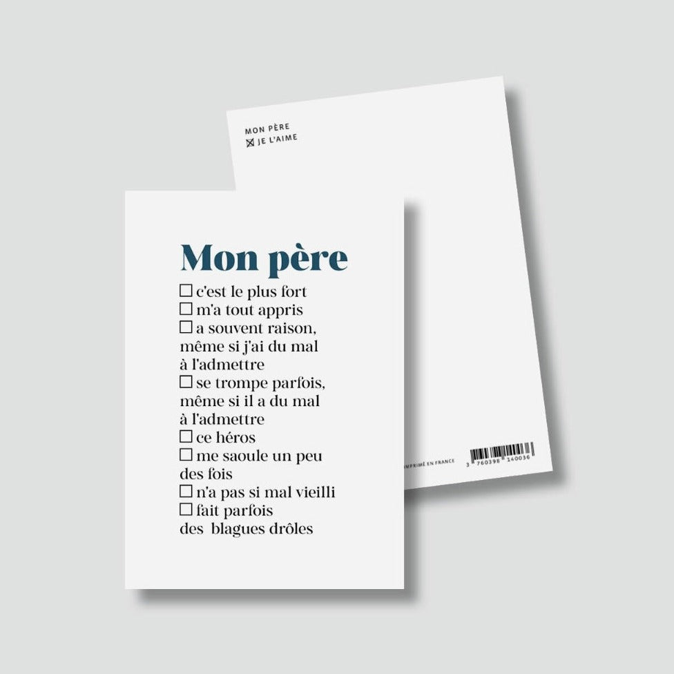 Carte Postale Papa à cocher