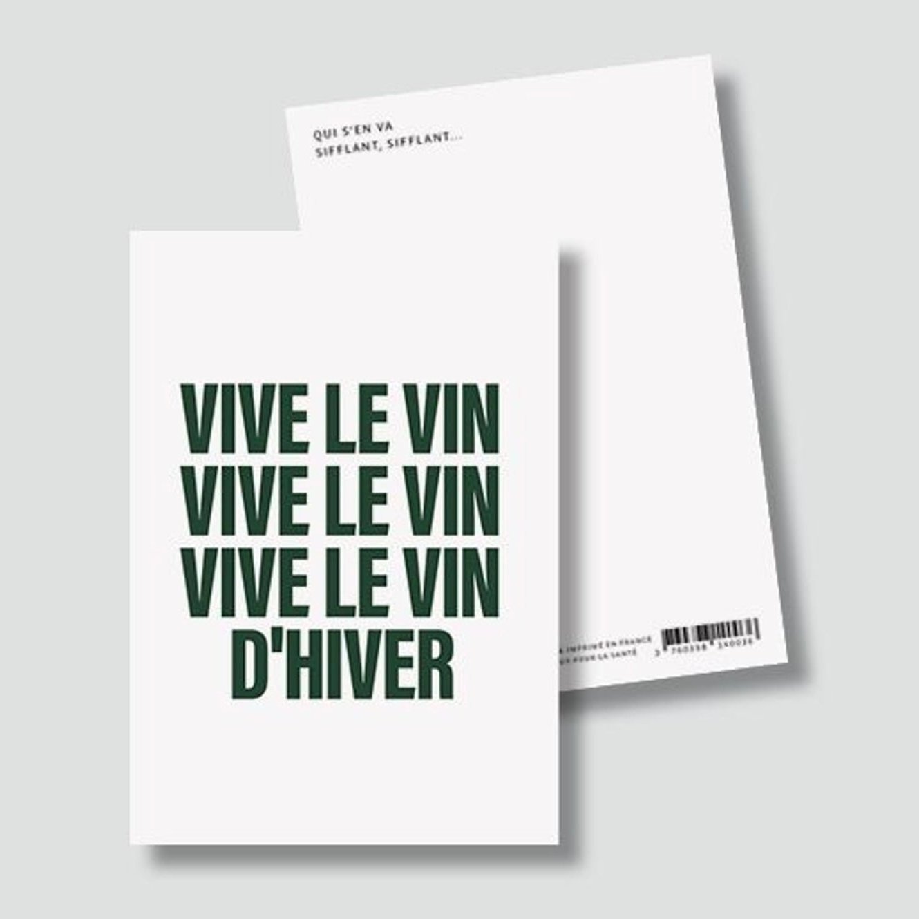 Carte Postale Vive le vin vive le vin vive le vin d'hiver