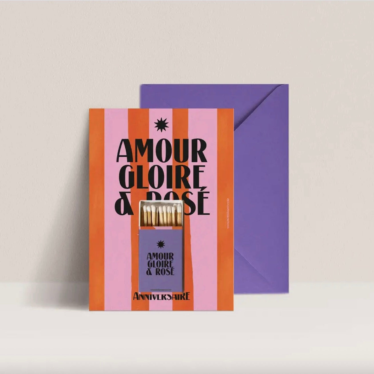 Carte Anniversaire Amour Gloire et rosé