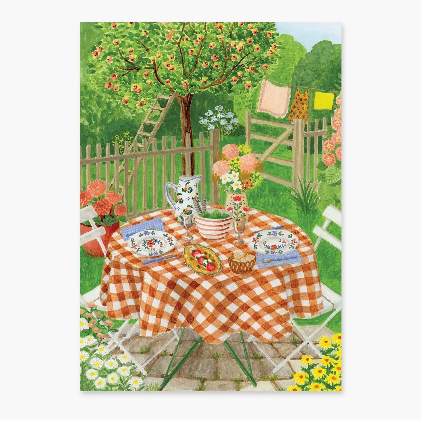 Carte Postale Déjeuner dans la jardin