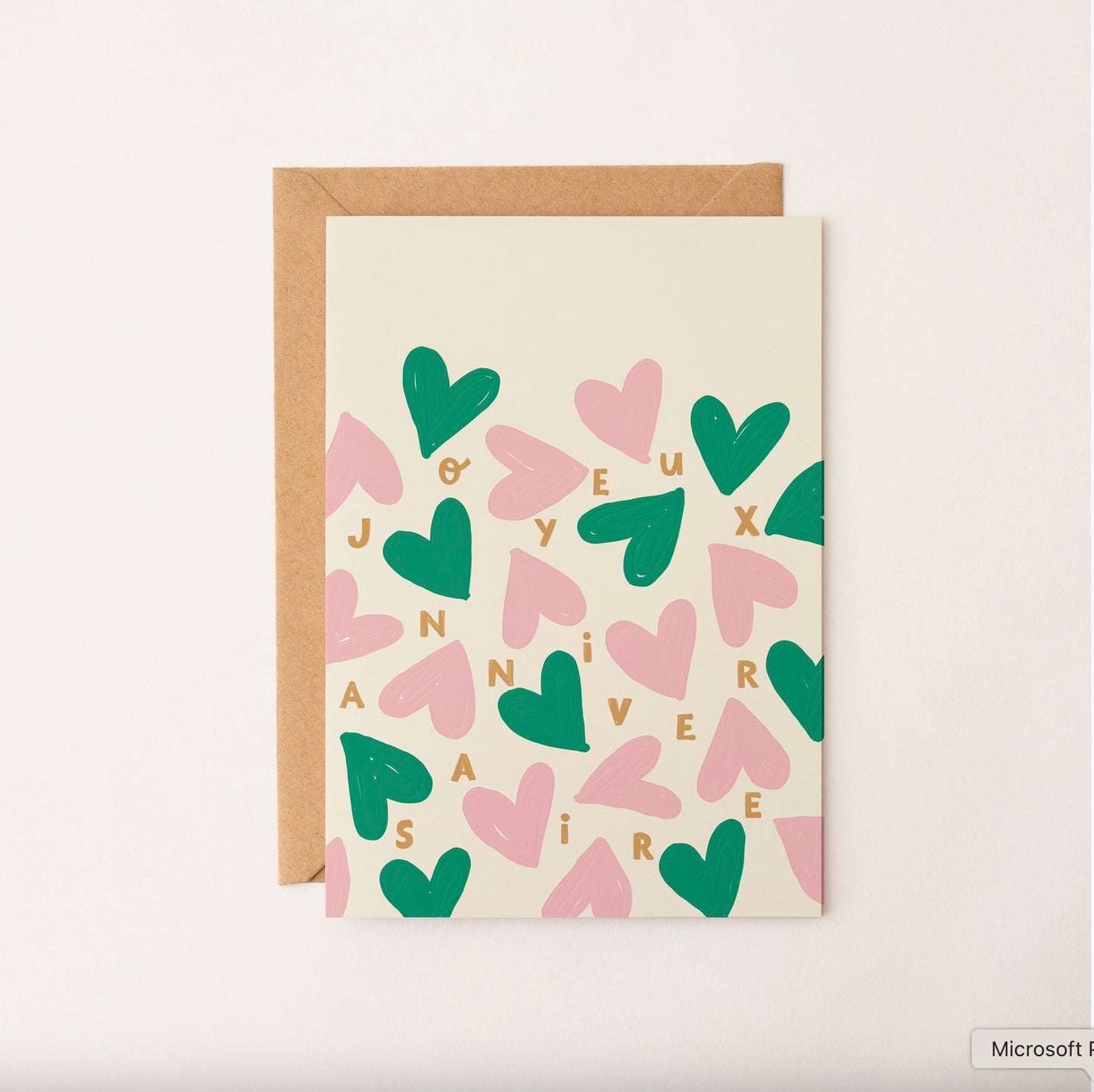 Carte Joyeux anniversaire coeurs