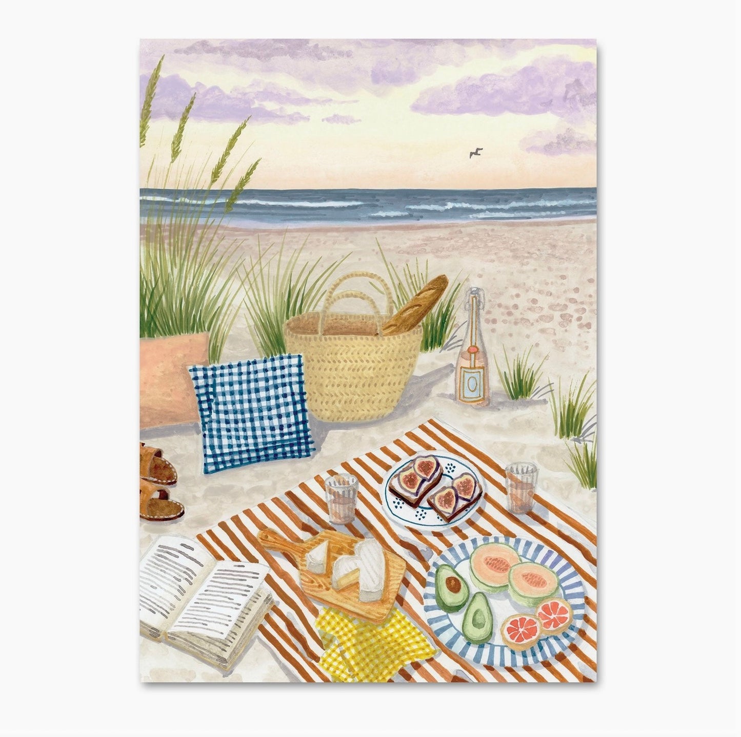 Carte Postale Pique nique plage