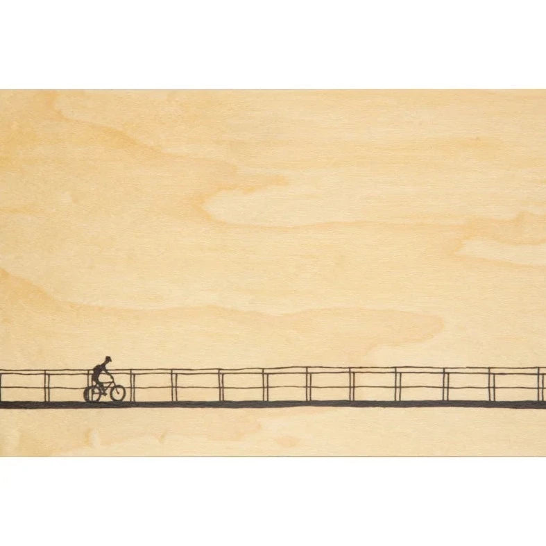 Carte postale N et B cycliste
