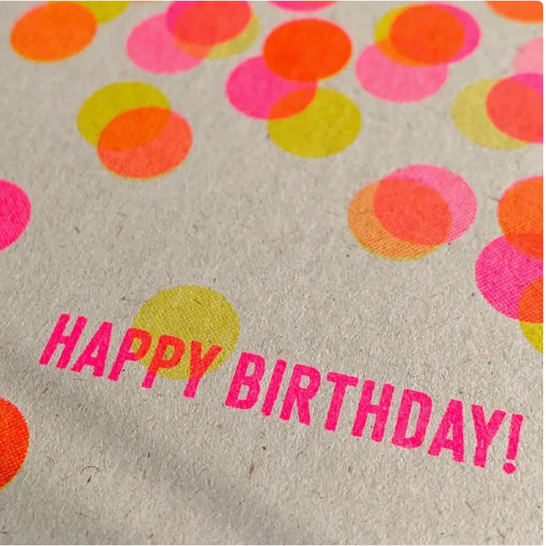 Carte postale Confettis joyeux anniversaire