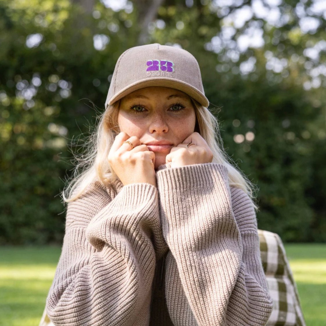 Casquette velours Beige