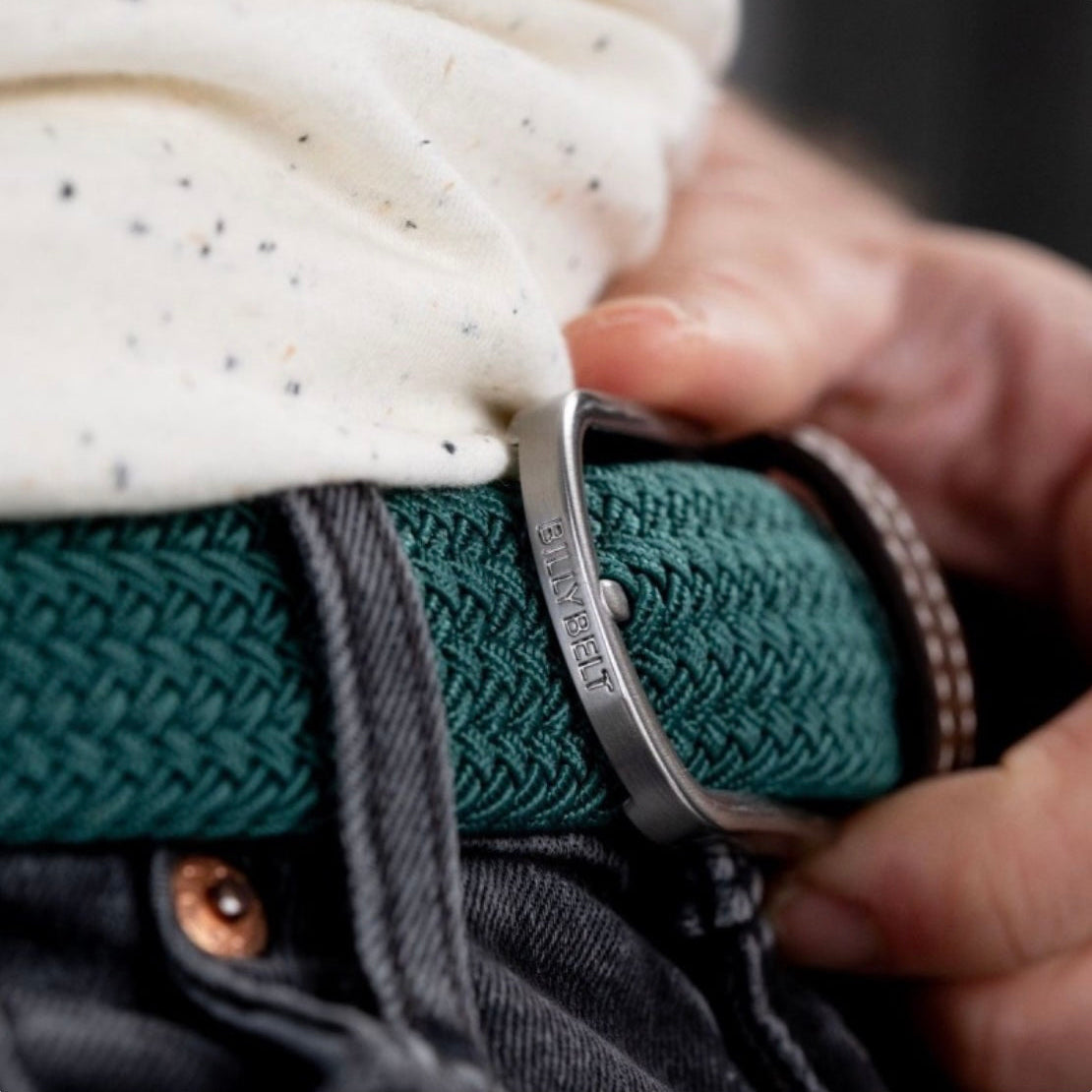 Ceinture tressée élastique Pin vert