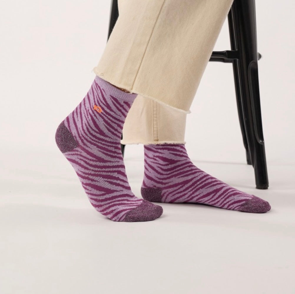 Chaussettes Zèbre Violet / Violet clair