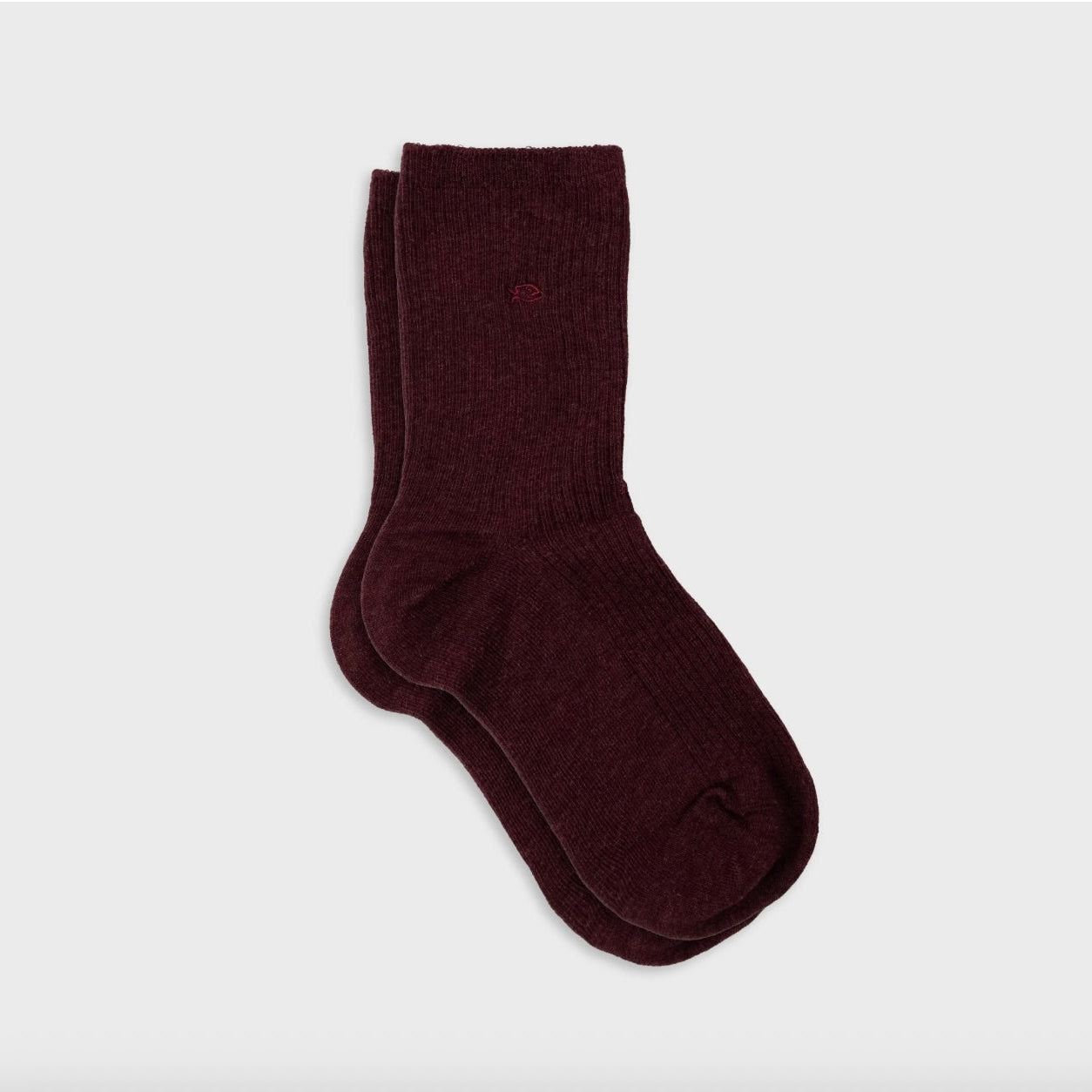 Chaussettes côtelées unies Bordeaux