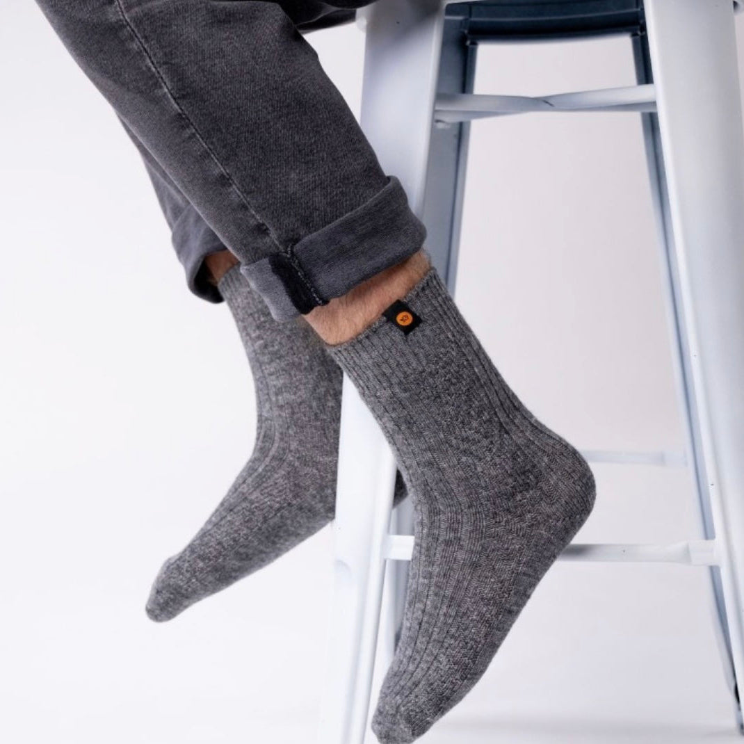 Chaussettes chaude laine Grises