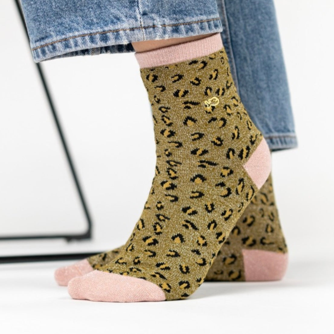 Chaussettes léopard Pailletées