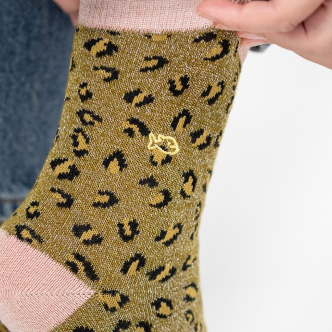 Chaussettes léopard Pailletées