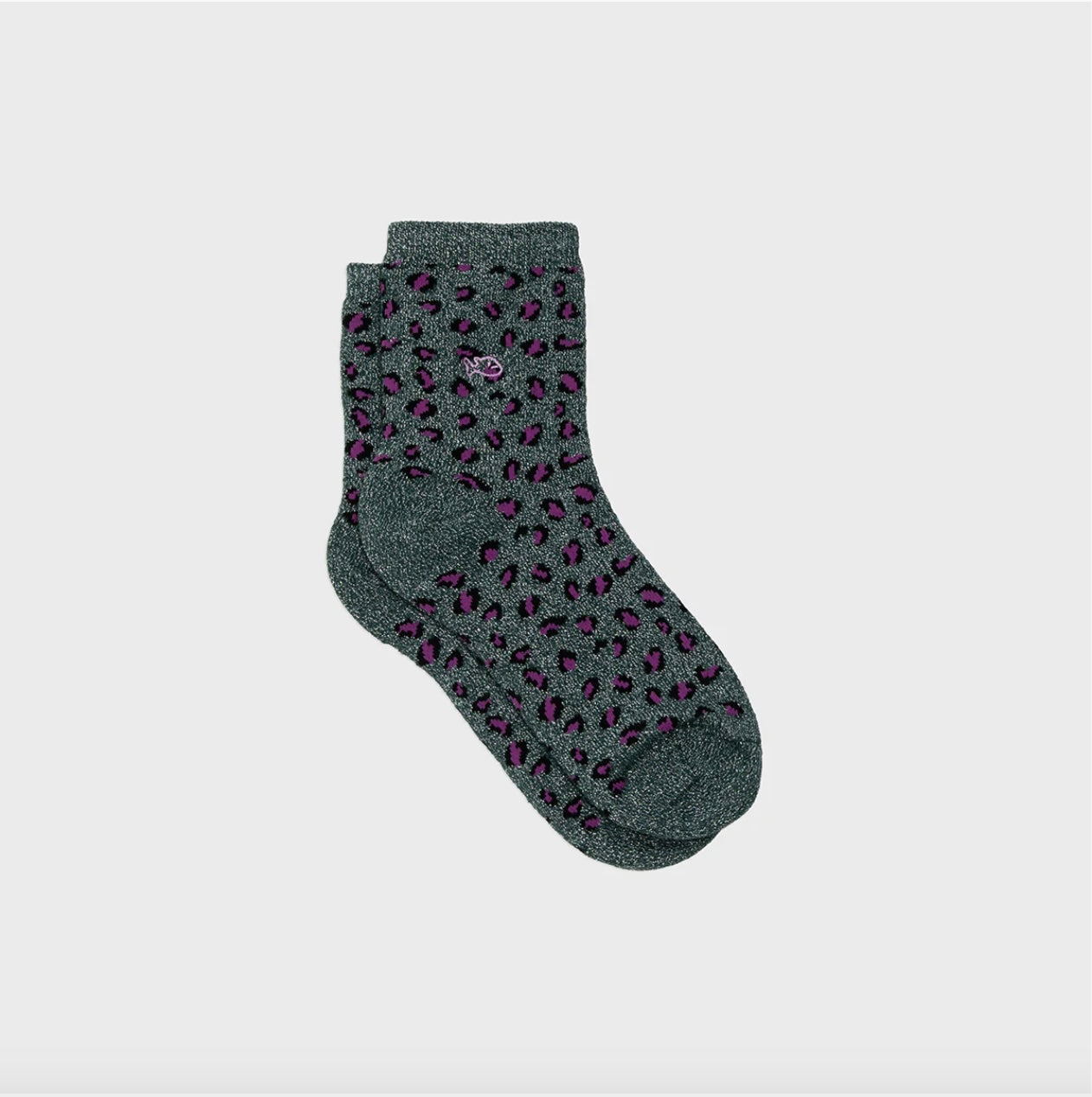 Chaussettes léopard vert Pailletées