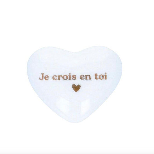 Coeur porcelaine Je crois en toi