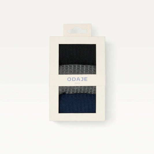 Coffret 3 paires de chaussettes Homme - Chevrons gaufré Noir / gris / Marine