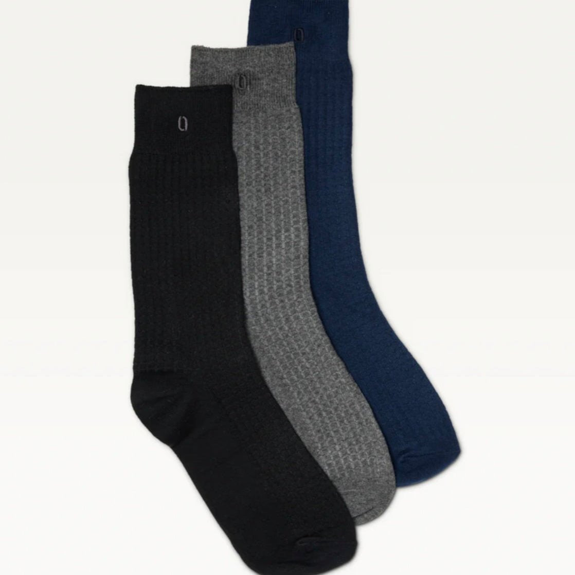 Coffret 3 paires de chaussettes Homme - Chevrons gaufré Noir / gris / Marine
