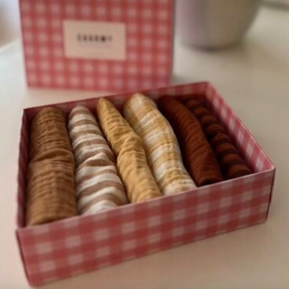 Coffret 6 serviettes de table caramel / jaune blé / Toffee