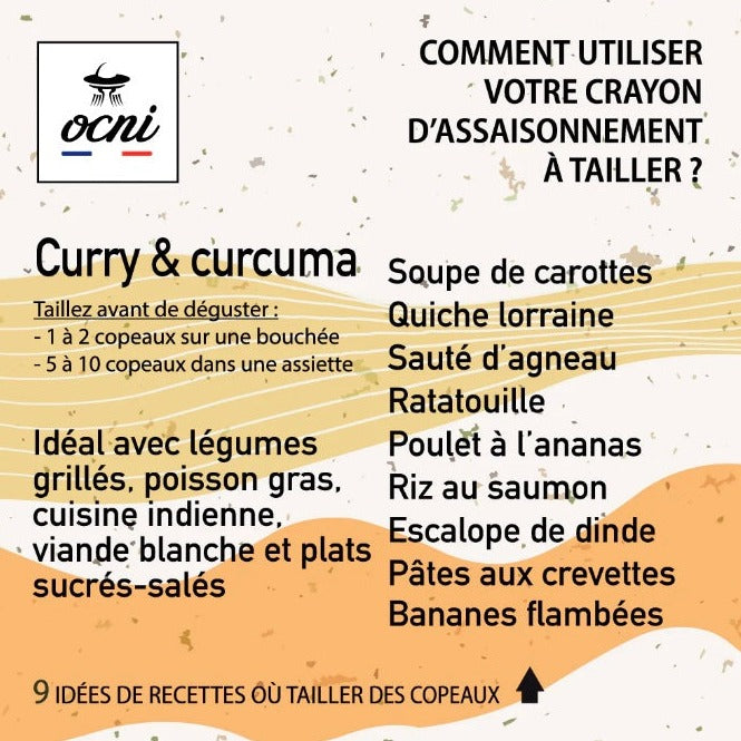 Coffret assaisonnement à tailler - Curry & Curcuma