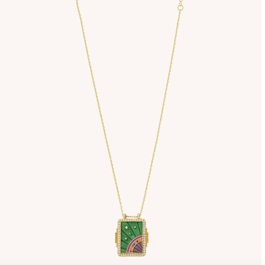 Collier Green Rainbow boheme