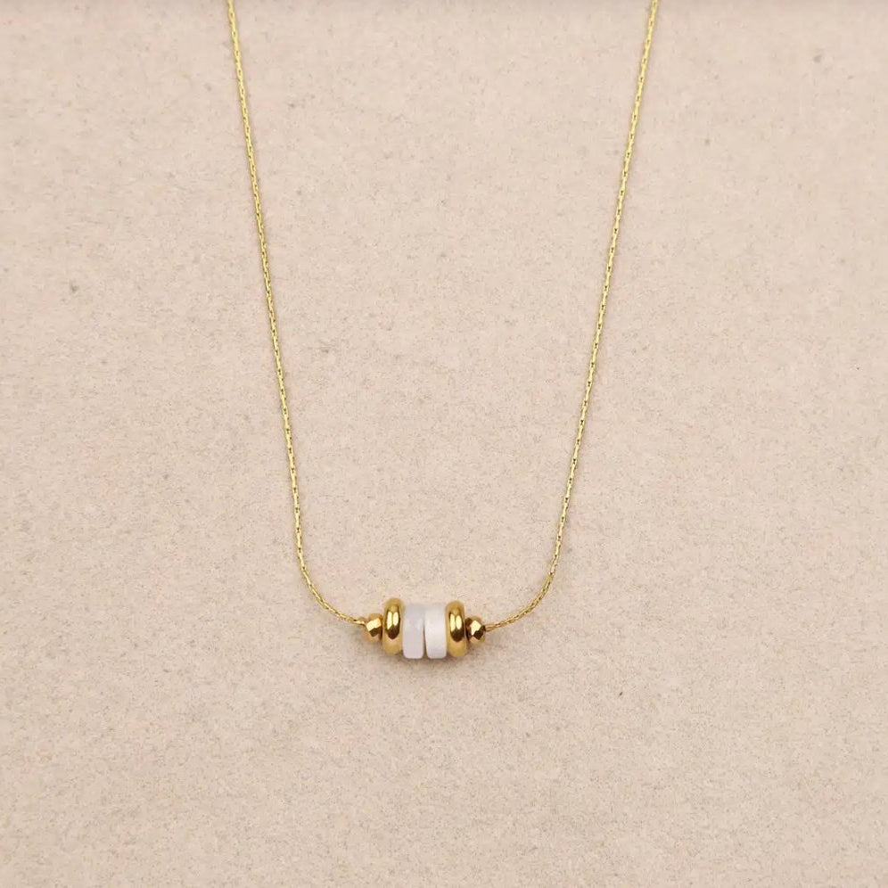 Collier Mounette pierres de couleur