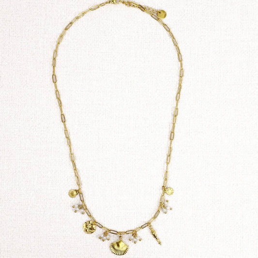 Collier chaîne trombone coquillage