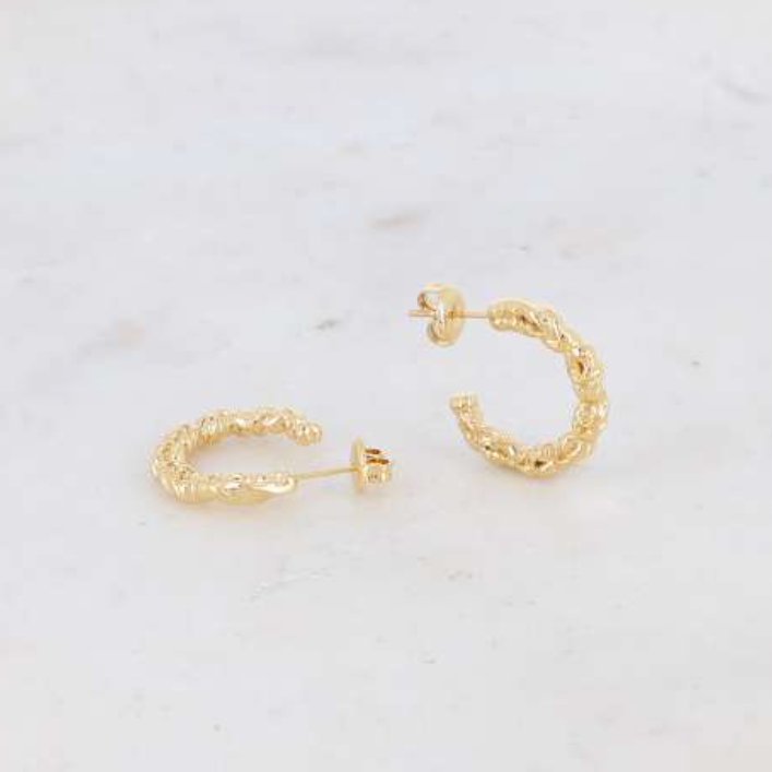 Boucles d'oreilles créoles torsadées - Marcelle
