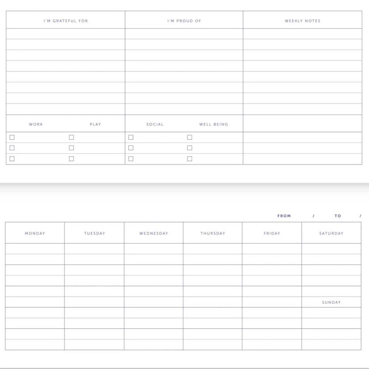 Deskplanner rayure rose et rouge