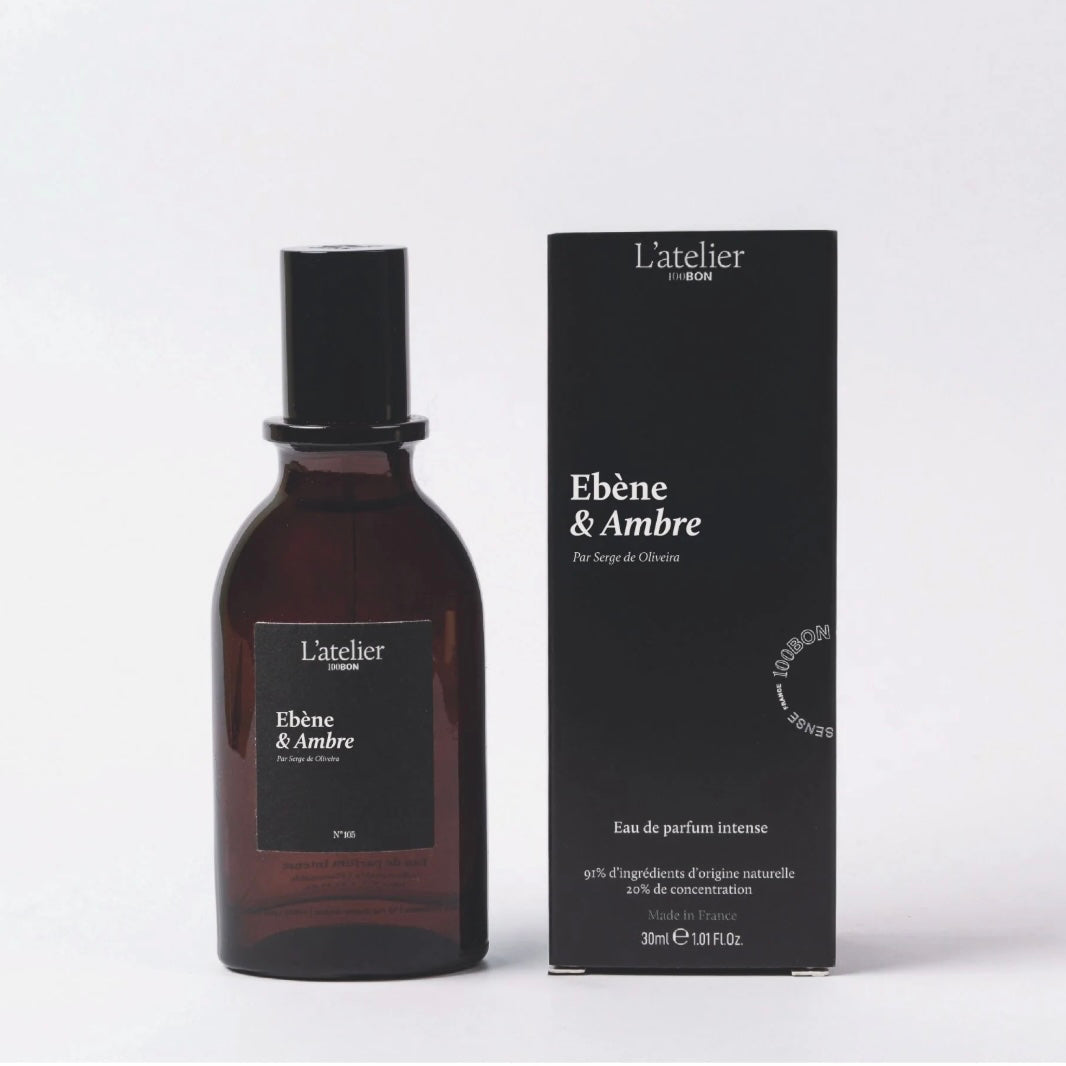 Eau de parfum Ébène & Ambre – fragrance boisée et musquée intense