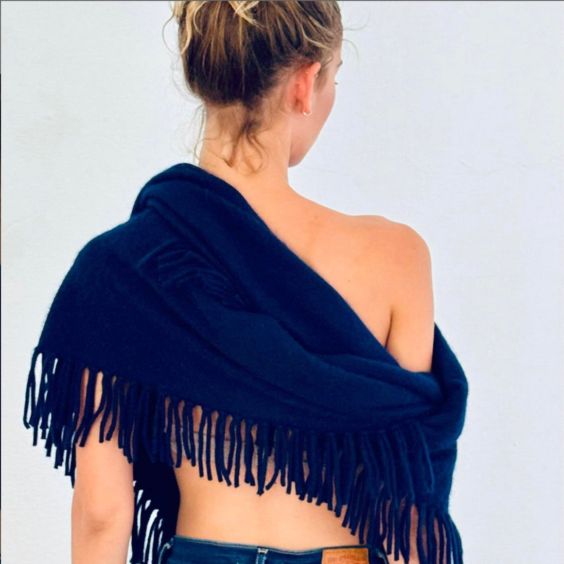 Echarpe cachemire marine