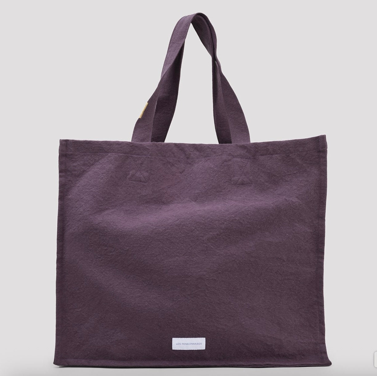 Grand cabas en toile de coton bio - Violet Aubergine