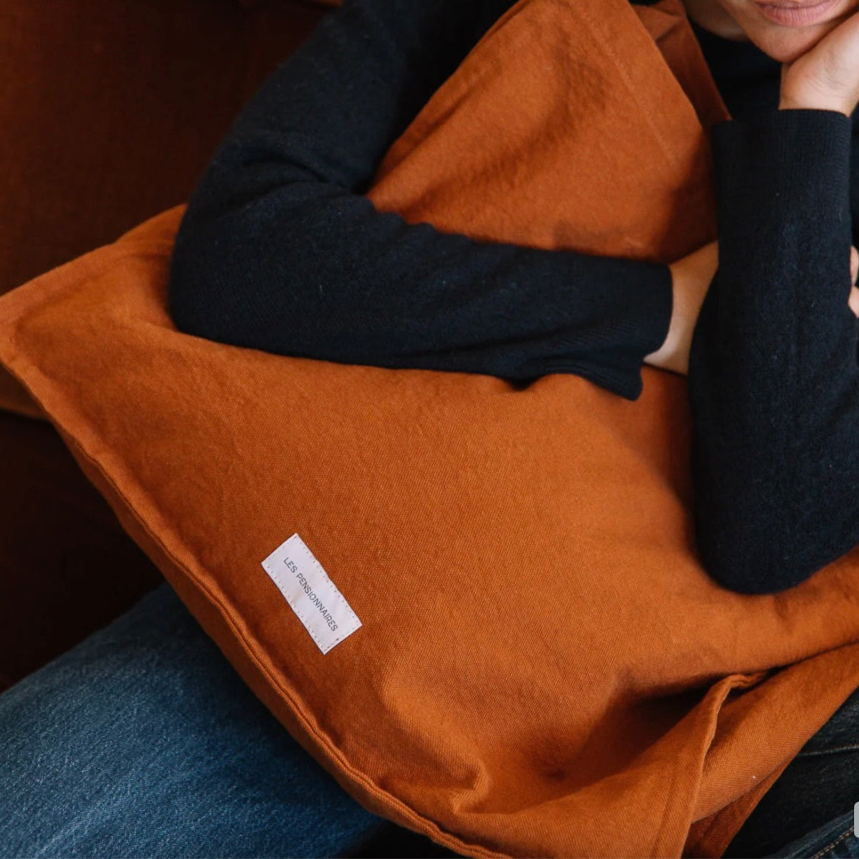 Grand cabas en toile de coton bio - Marron caramel