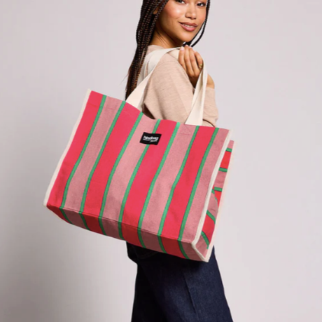 cabas rayures fuchsia hindbag