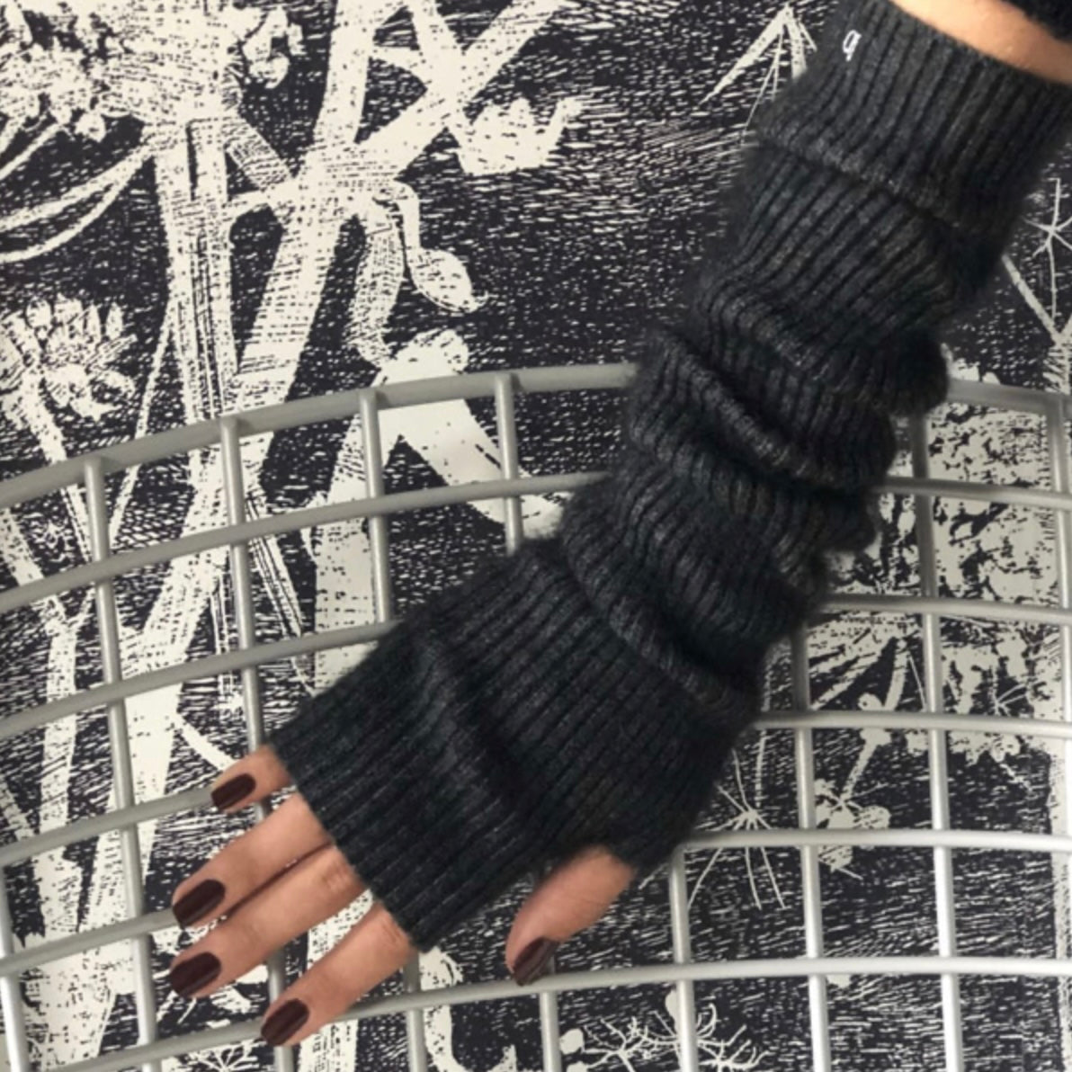 Mitaines longues Gris