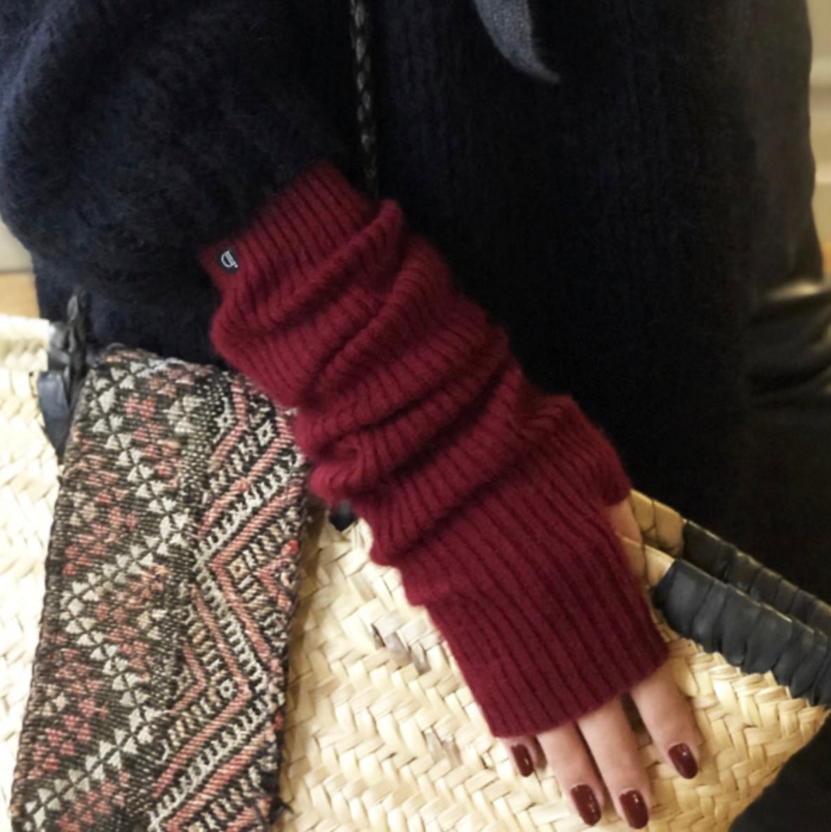 Mitaines longues Bordeaux