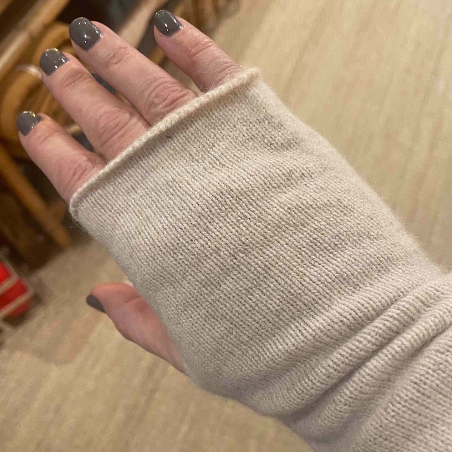 Mitaines Laine et Angora Naturel