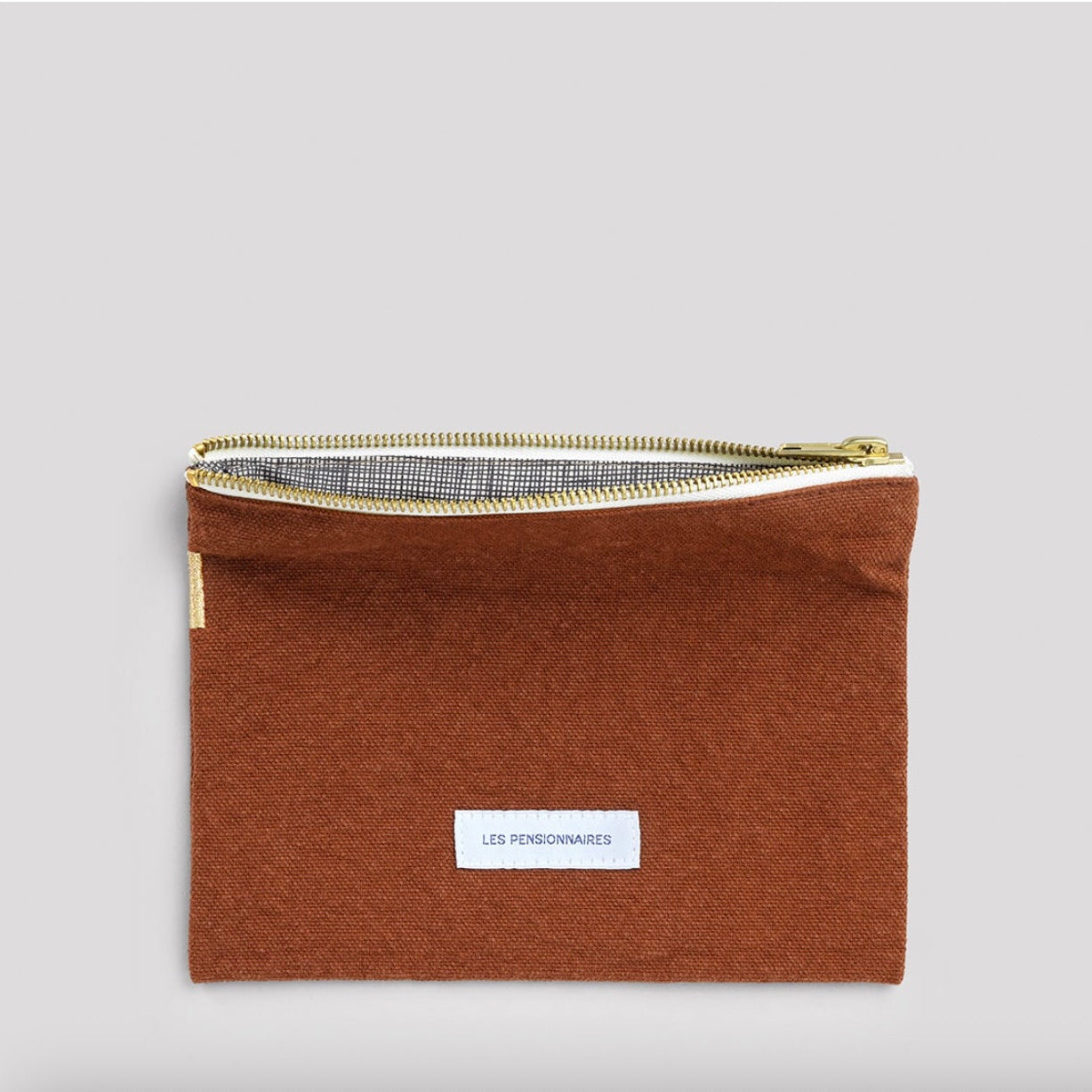 Petite pochette en toile de coton bio - Marron Caramel