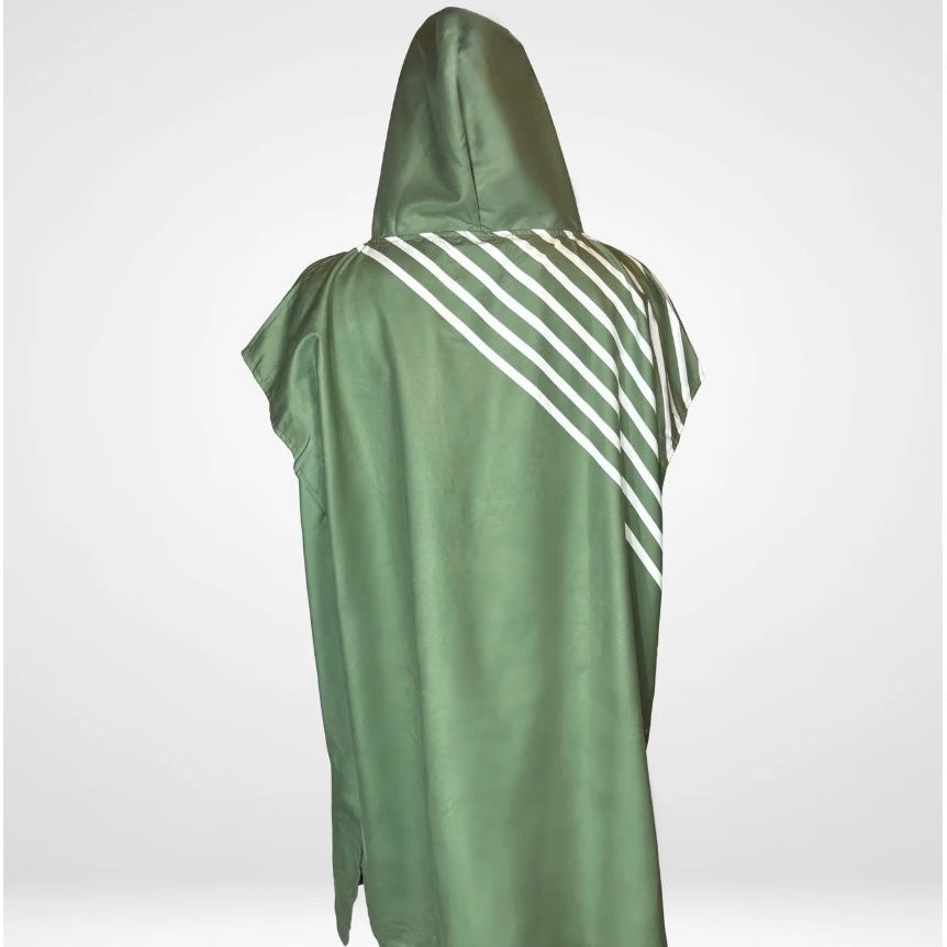 Poncho surf microfibres - Kaki lignes