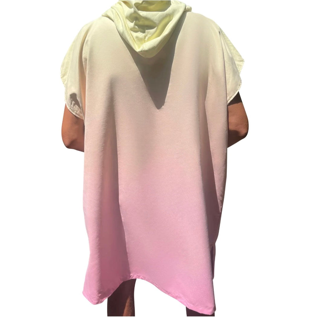 Poncho surf microfibres - tie & die Peach Summer