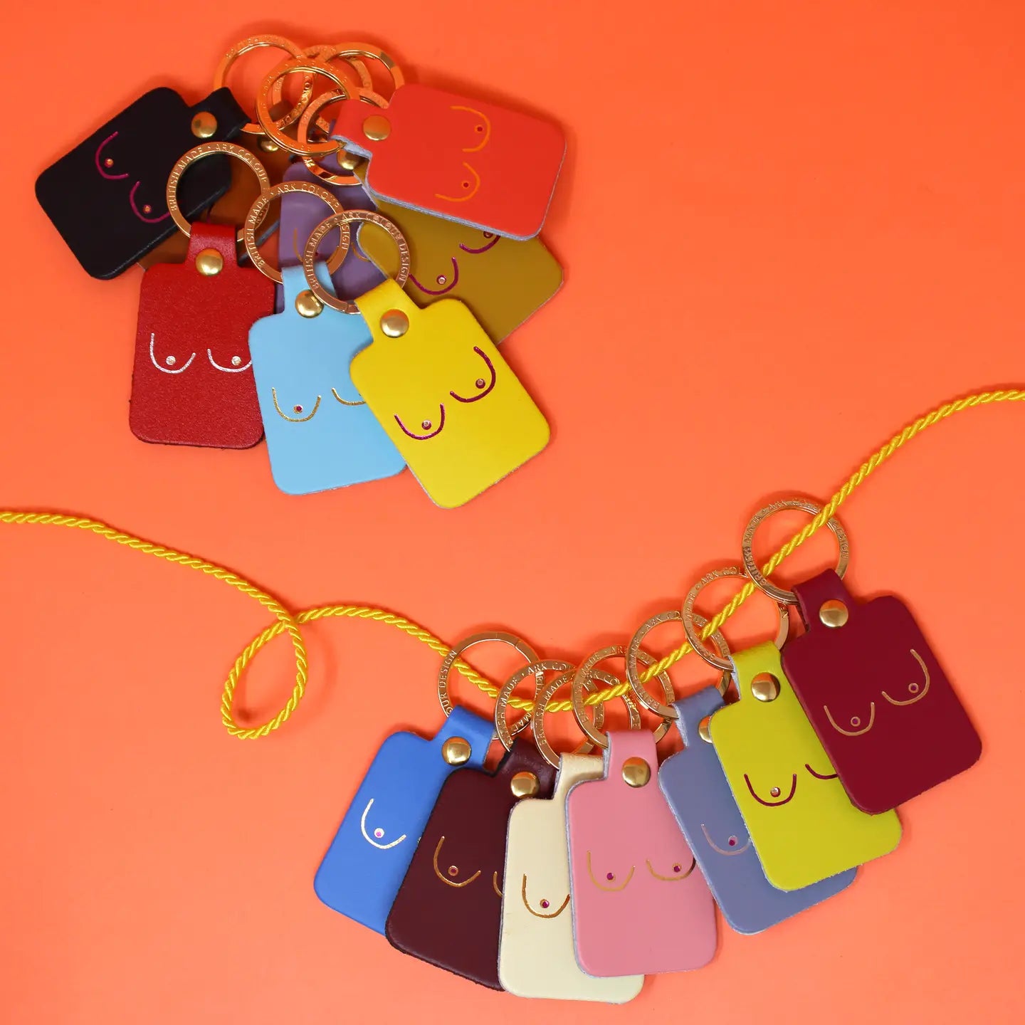 Porte clé cuir Boob - Corail