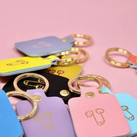 Porte clé cuir Willy - Jaune