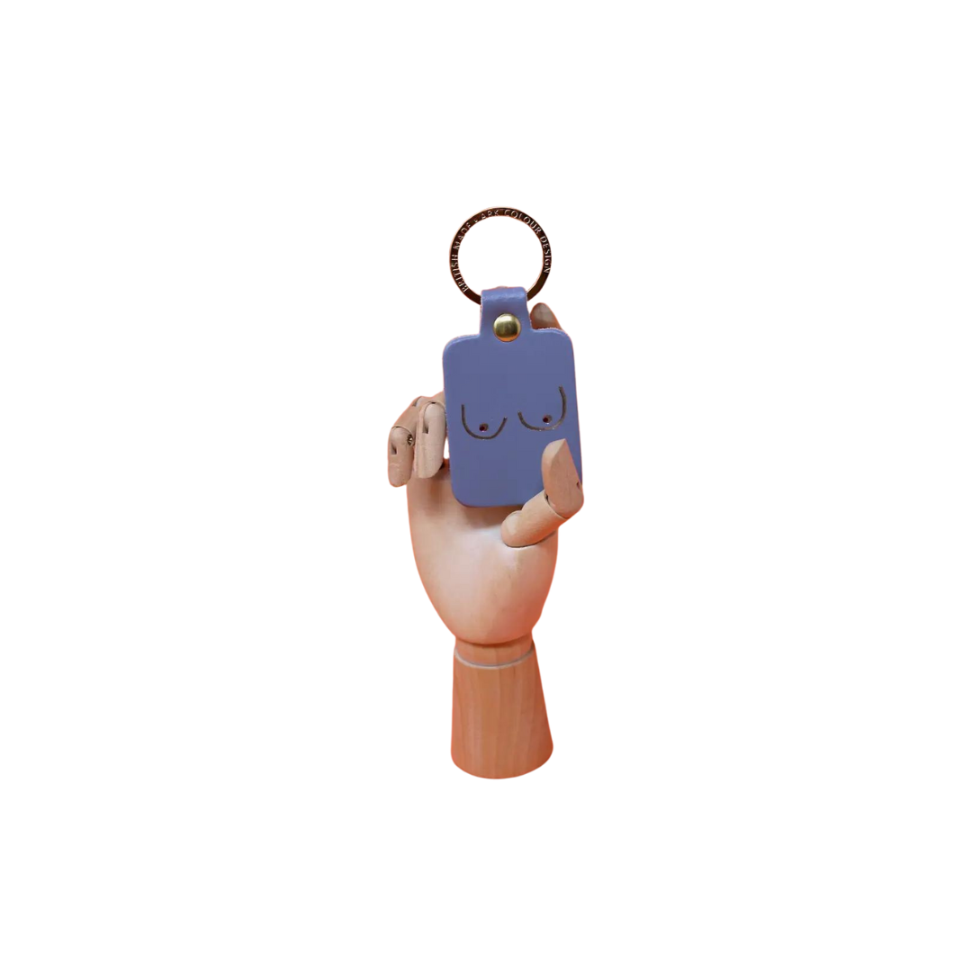 Porte clé cuir Boob - Gris