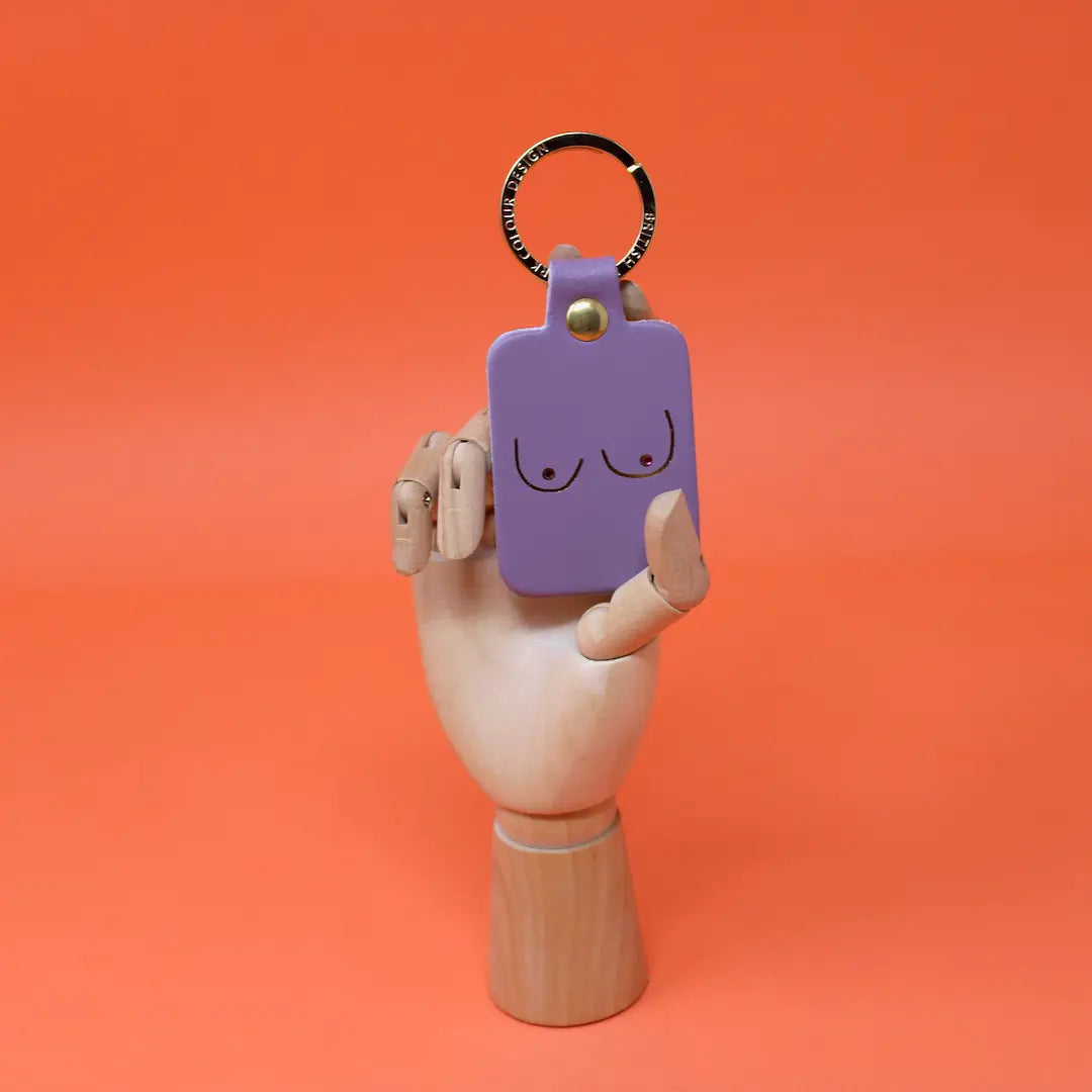 Porte clé cuir Boob - Lila