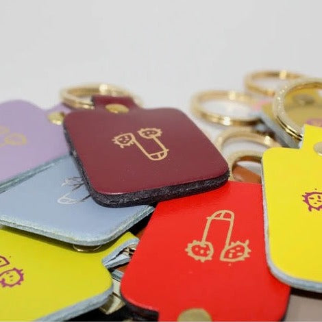 Porte clé cuir Willy - Rose