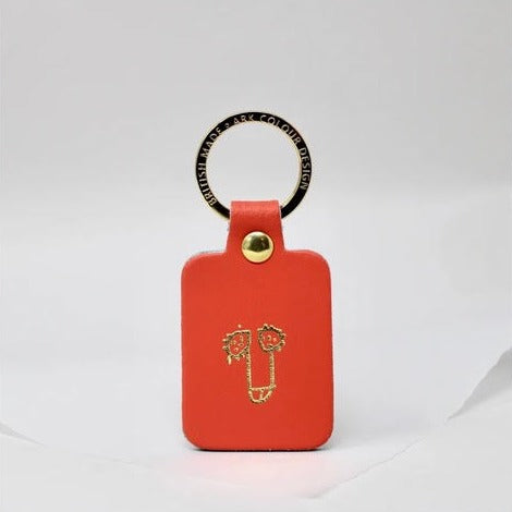 Porte clé cuir Willy - Corail