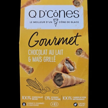 Q de cônes Gourmet Chocolat lait & Maïs grillé