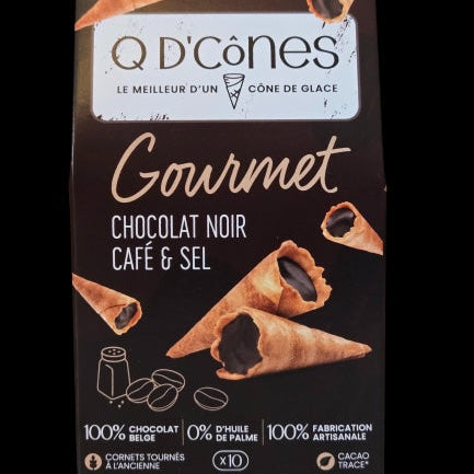 Q de cônes Gourmet Chocolat noir café & sel