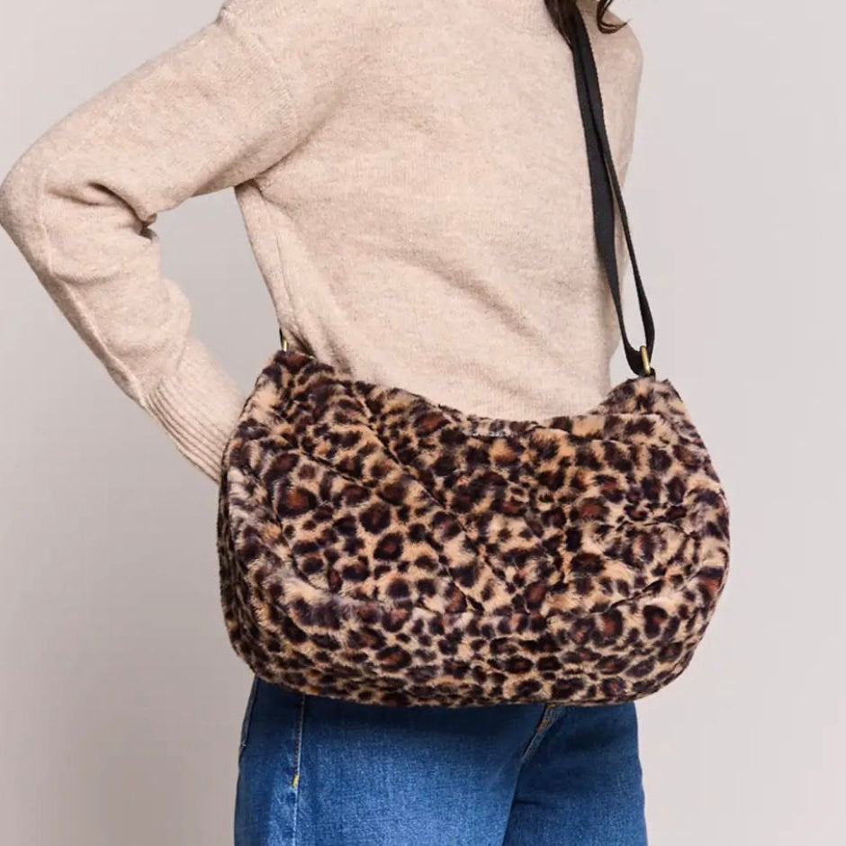 Sac Rosa fausse fourrure léopard