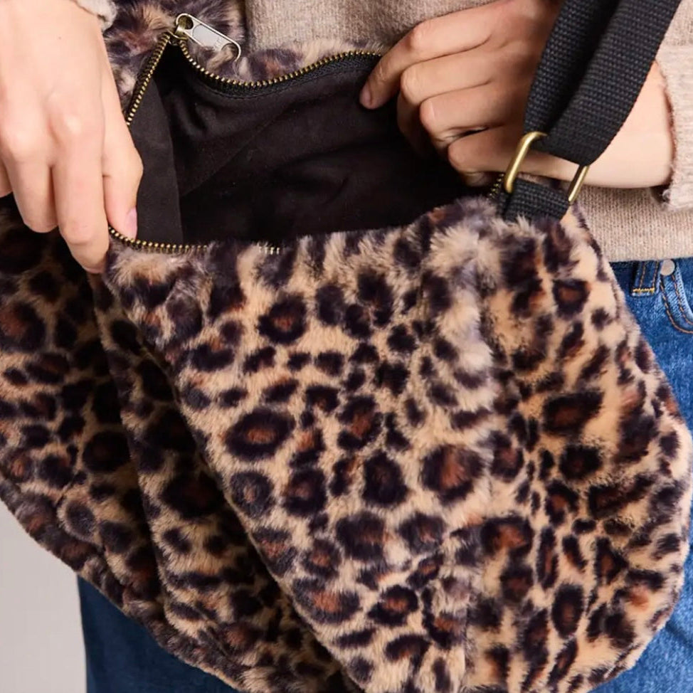 Sac Rosa fausse fourrure léopard
